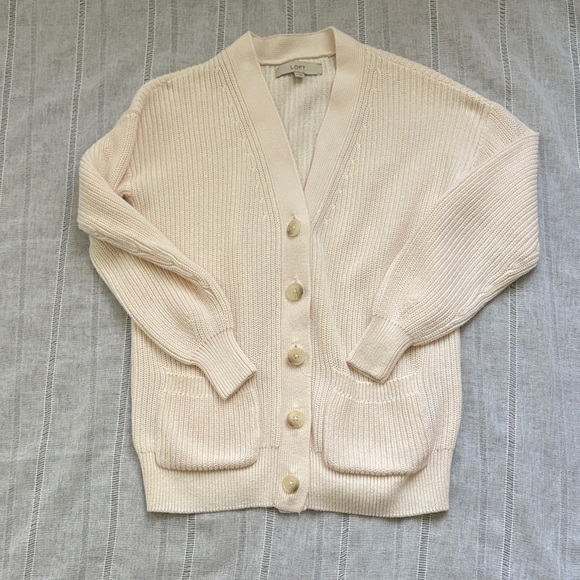 Loft Girlfriend Cream Cardigan Sweater - Picture 6 of 12